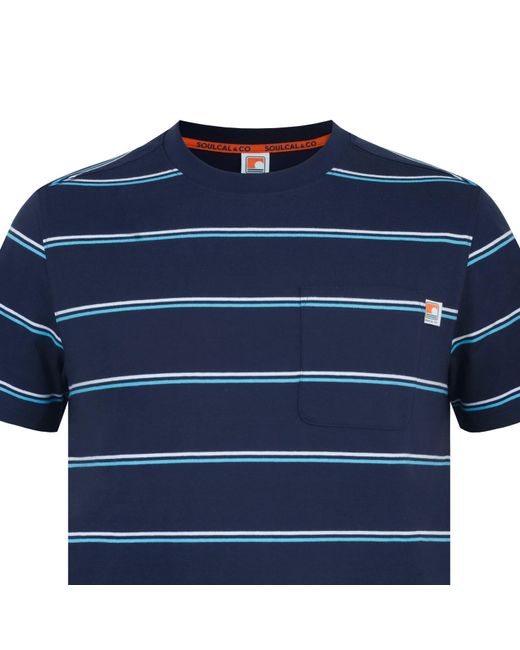 SoulCal & Co California Blue Soul Stripe Regular Fit T-Shirt for men