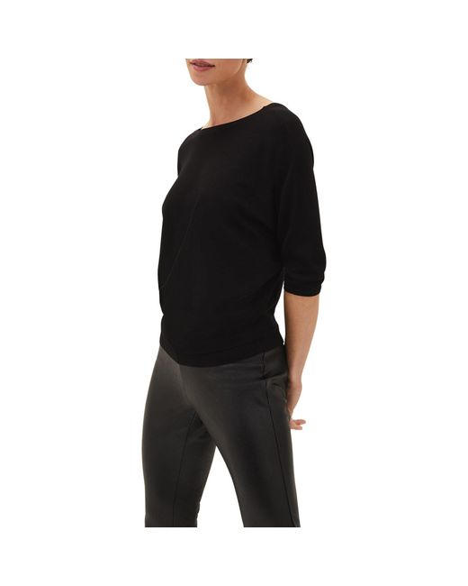 Phase Eight Black Cristine Lace Up Knit