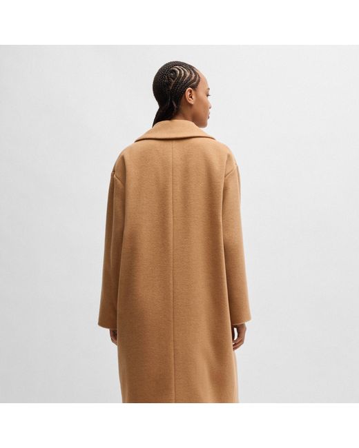 HUGO Brown Tailored Overcoat