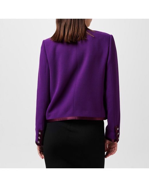 Dolce & Gabbana Purple Wool Long Sleeve Overcoat