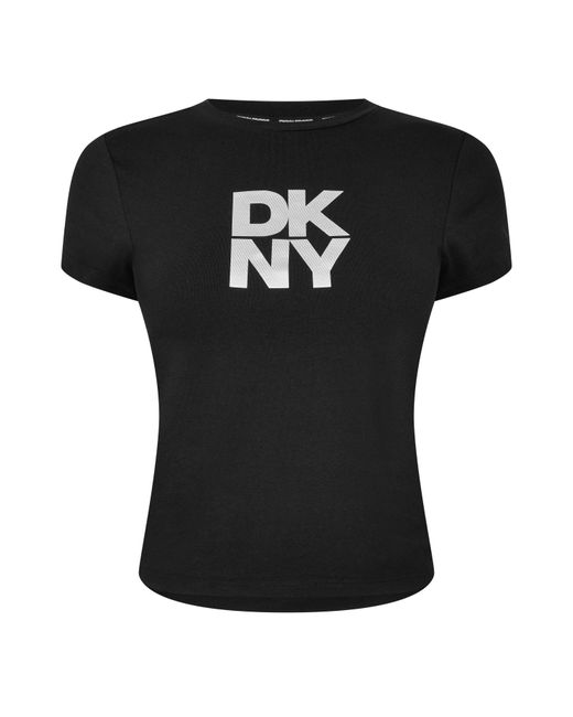 DKNY Black Logo Crop Top
