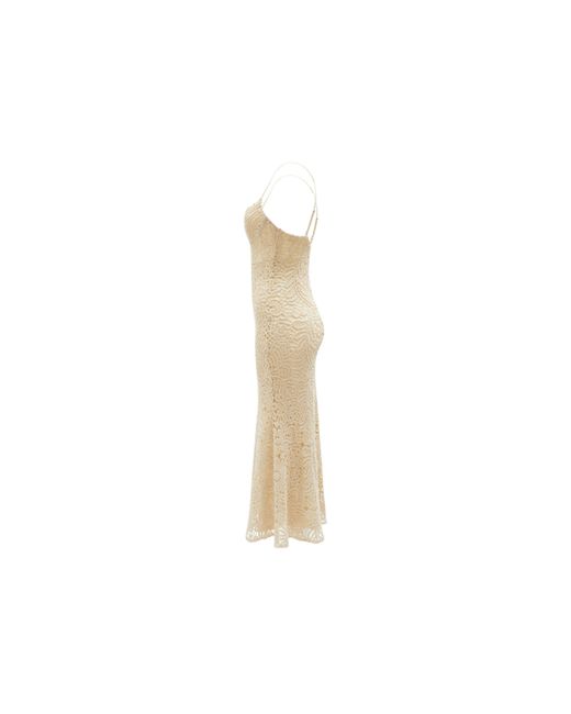 Bardot Natural Adoni Crochet Midi Bodycon Dress