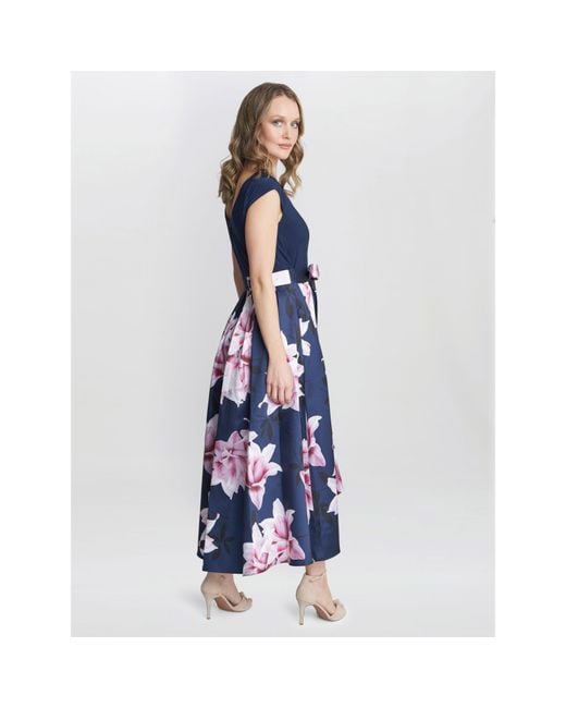 Gina Bacconi Blue Billie Printed High Low Dress