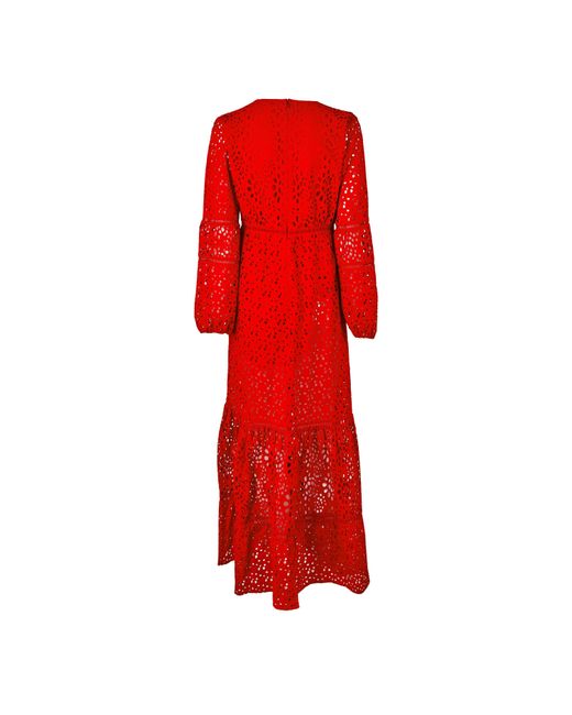 Biba Red Broderie Dress