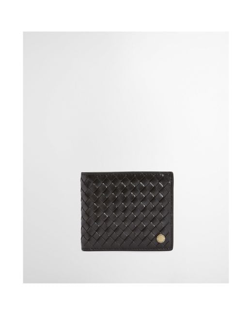 Barbour Black Farne Woven Leather Wallet for men