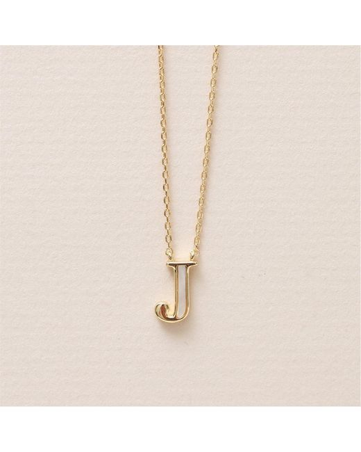 Inicio Metallic 14K Plated And Mother Of Pearl Initial Pendan