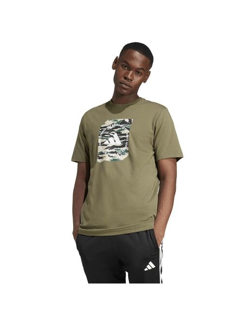 Adidas Green Graphic Logo T-Shirt for men