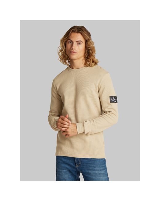 Calvin Klein Natural Waffle Long Sleeve Top for men