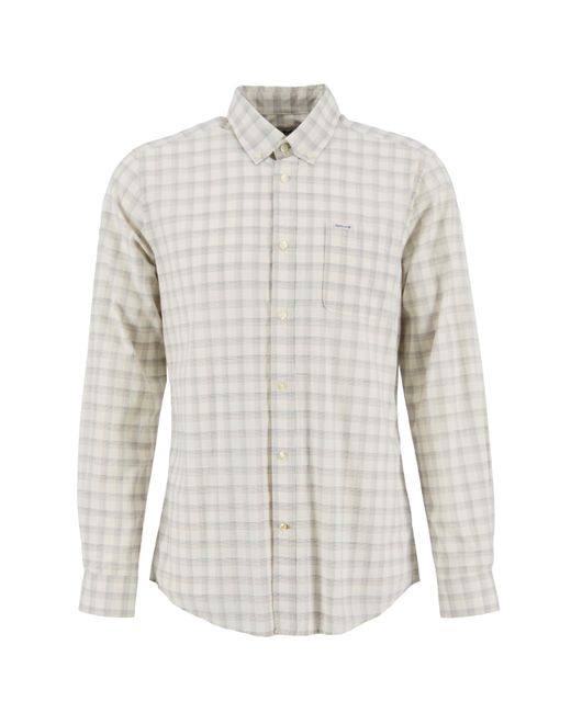 Barbour Gray Patterned Short Sleeve Shirt for men