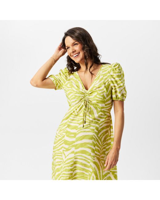 Biba Yellow Printed Tea Dress