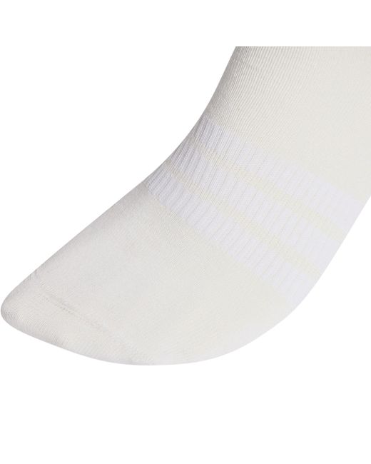 Adidas White Thin And Light 3Pk Ankle Socks Ladies