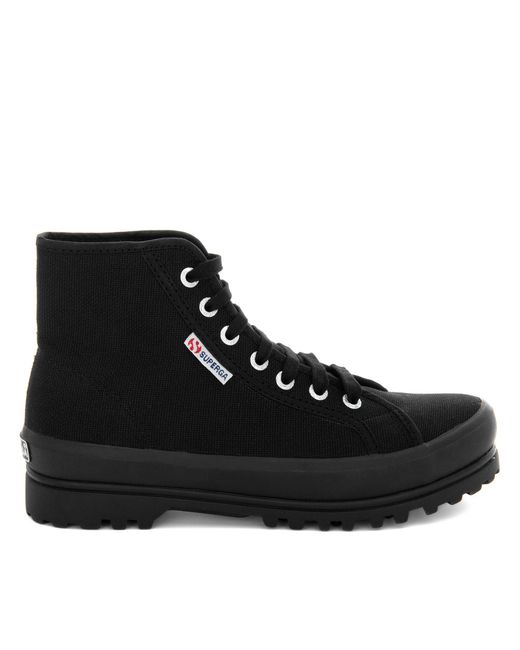 Superga Black Alpina Canvas High-Top Trainers