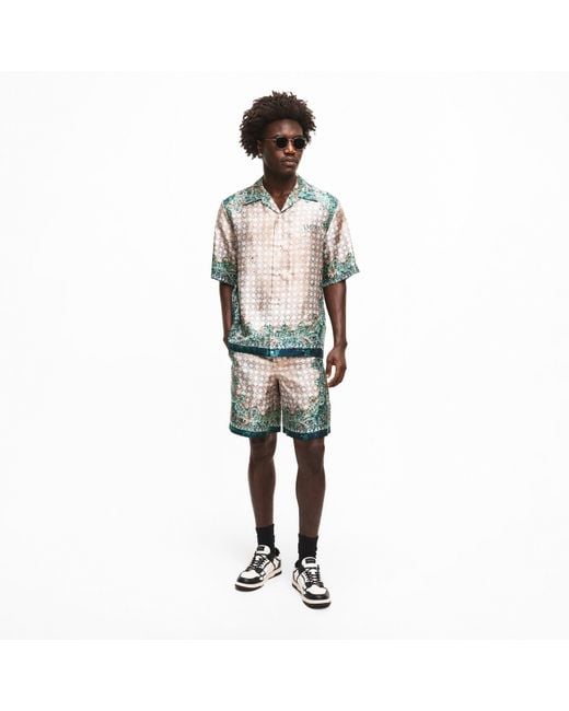 Amiri Gray Bandana Short Sleeve Patterned Shirt for men