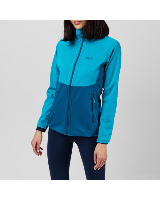 Jack Wolfskin Blue Go Hike Wind-Resistant Sculpted Fit Softshell Jacket