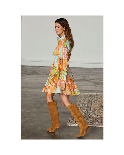 Never Fully Dressed Orange Lauren Shirt Dress