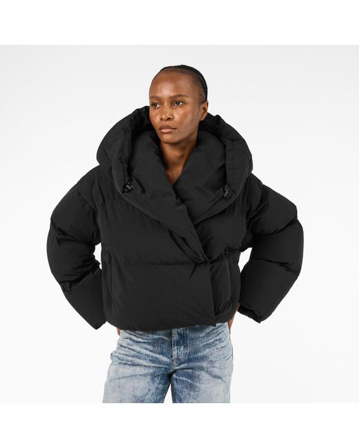 DIESEL Black W-Iley-T1 Hooded Long Sleeve Short Puffer Jacket