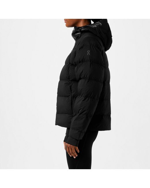 On Shoes Black Challenger Hooded Lg Sleeve Zip Puffer Jacket