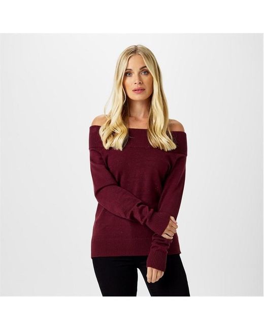 Biba Red Knitted Bardot Jumper