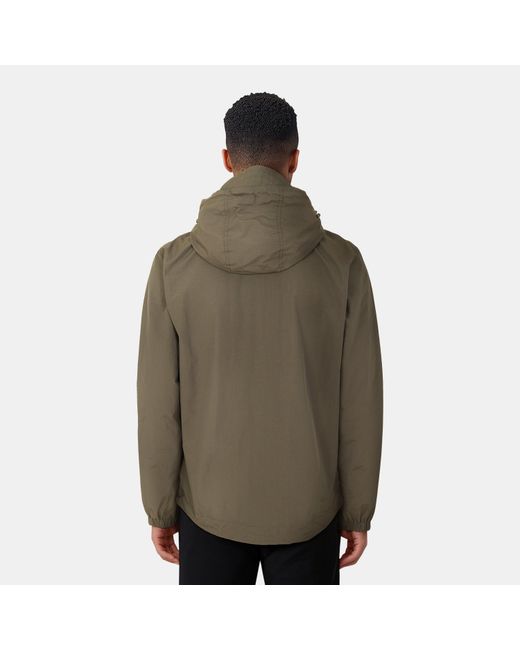 Lyle & Scott Green Zip Through Cotton Wind Resistant Long Sleeve Hooded Rain Anorak for men