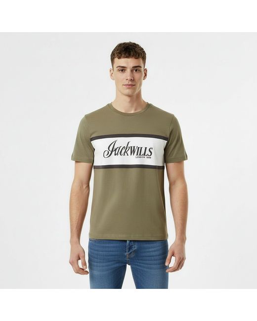 Jack Wills Natural Jw Colour Block Regular Fit T-Shirt for men