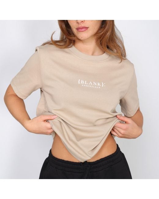 Blank Essentials Natural Blank E Core Puff Print T-Shirt Ladies