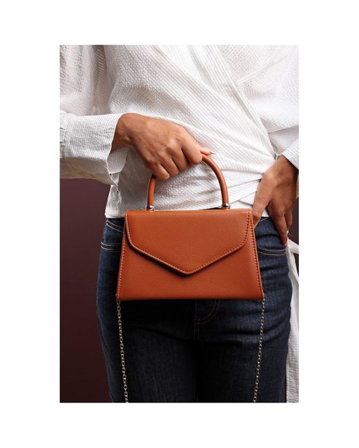 Where's That From Brown Wheres Structured Top Handle Shoulder Bag