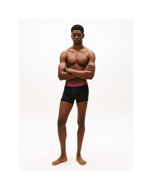Tommy Hilfiger Black 5-Pack Essential Logo Waistband Trunks for men