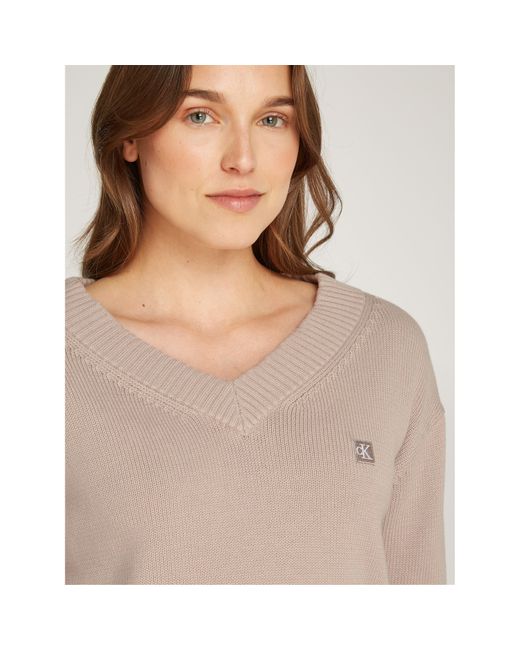 Calvin Klein Gray V Neck Pullover Sweater