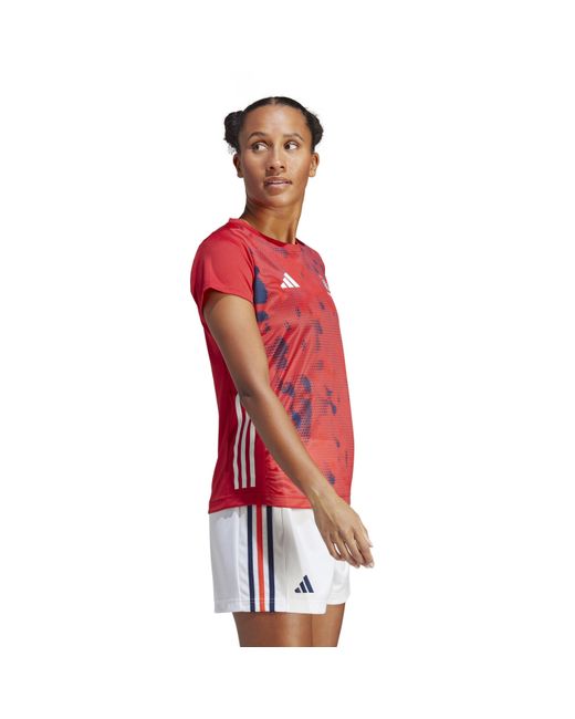 Adidas Red Short Sleeve Performance Gym Top
