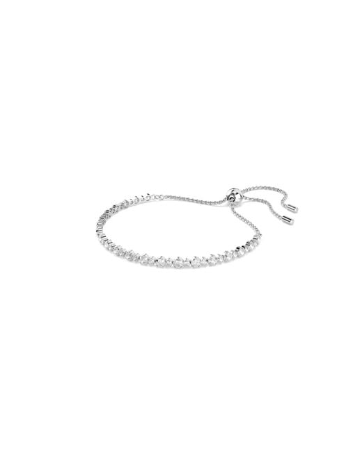 Swarovski Metallic Trilogy Triple Row Crystal Tennis Bracelet