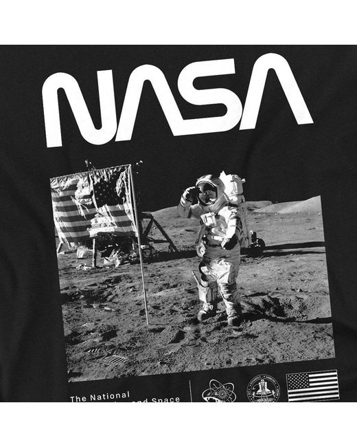 NASA Black Salute Cotton T-Shirt for men