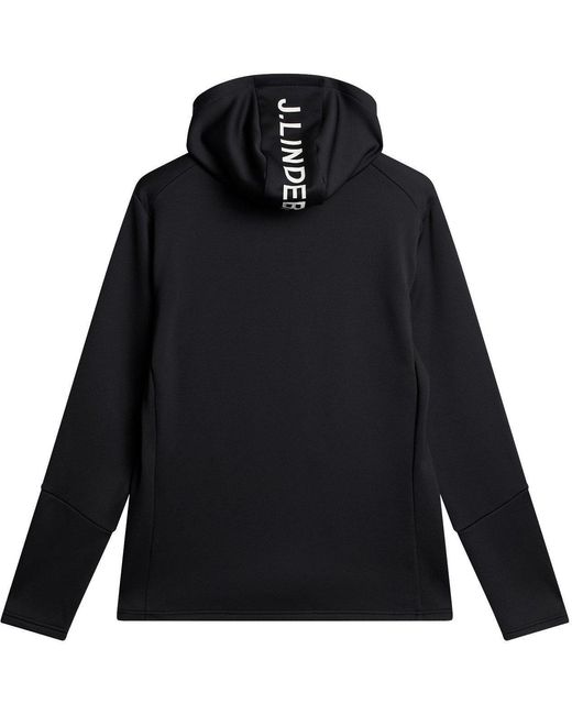 J.Lindeberg Black Full Zip Hoodie for men