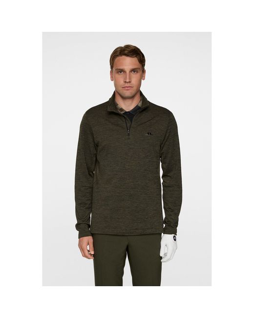 J.Lindeberg Green Destry Quarter Zip Pullover for men