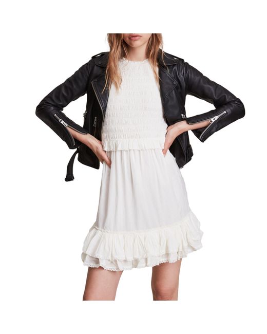 AllSaints Black Balfern Leather Biker Jacket