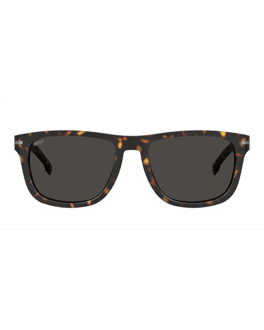 Boss Black Rectangular Round Sunglasses for men