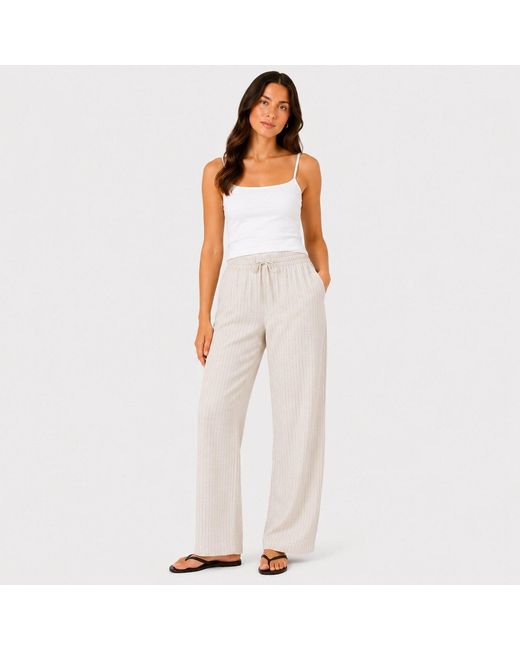 I Saw It First White Striped Straight Leg Trousers