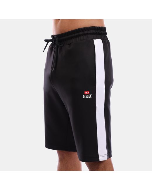 DIESEL Blue Fleece Jogger Shorts for men