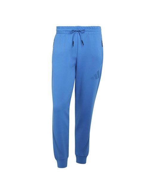 Adidas Blue Z.N.E. Tapered-Fit Tracksuit Bottoms for men