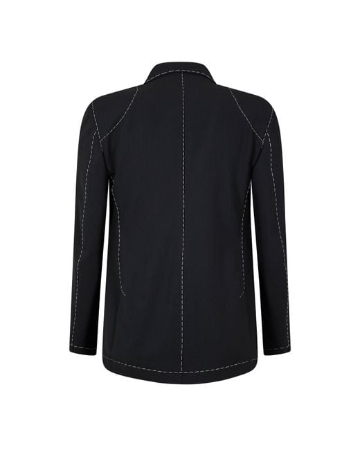 Off-White c/o Virgil Abloh Black Body Stitch Double-Breasted Contrast Stitching Long Sleeve Blazer for men