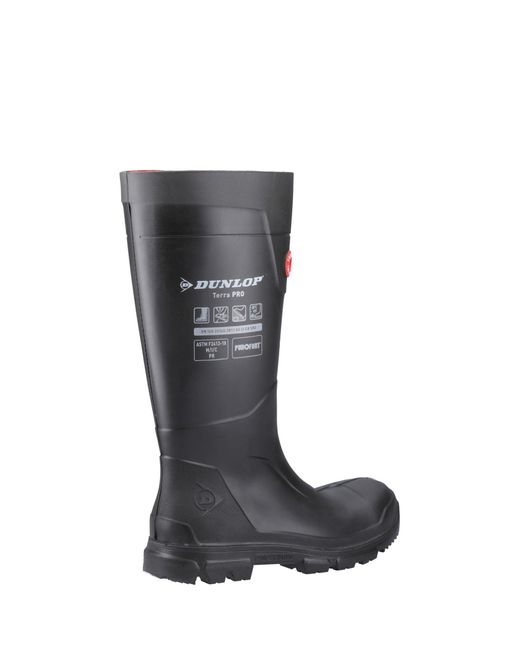Dunlop Black Terrapro Full Safety Wellington for men