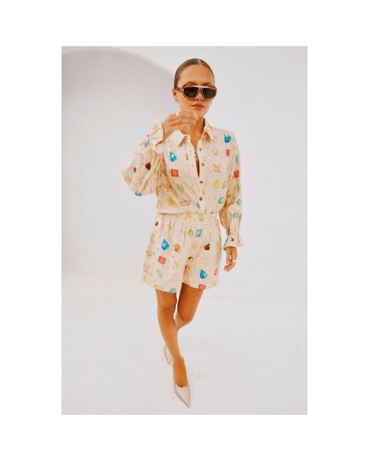 Never Fully Dressed Natural Shell Elissa Tracksuit Shorts