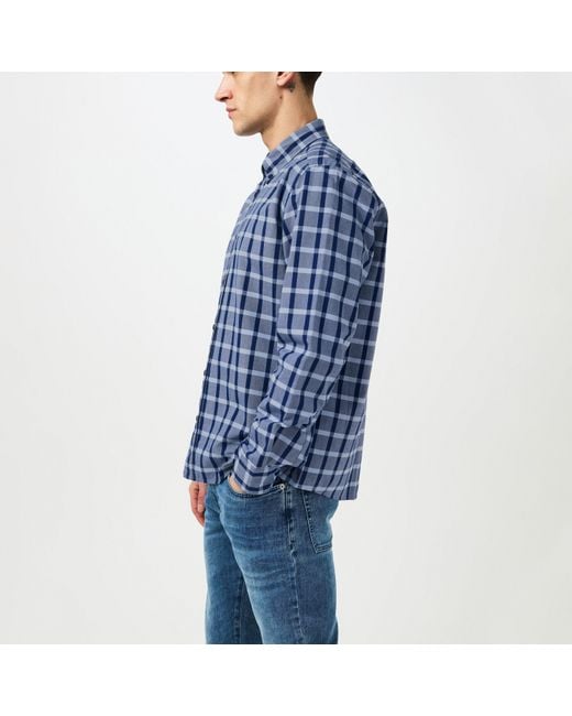 Boss Blue Patterned Long Sleeve Shirt for men