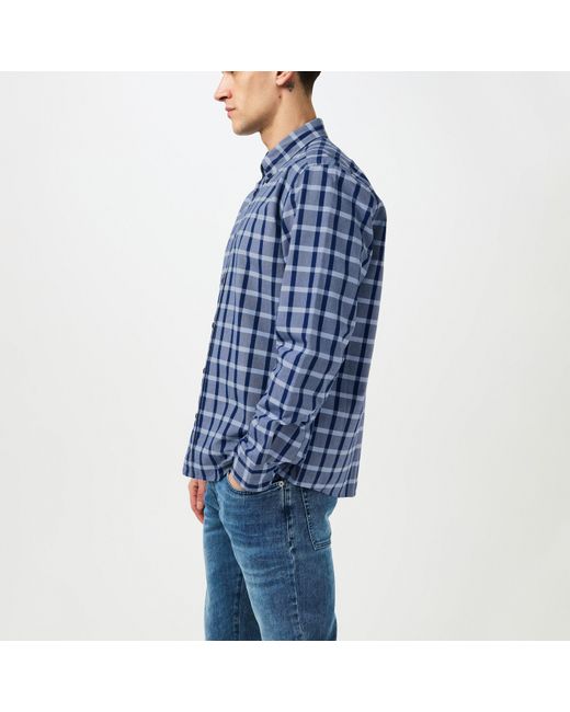 Boss Blue Patterned Long Sleeve Shirt for men