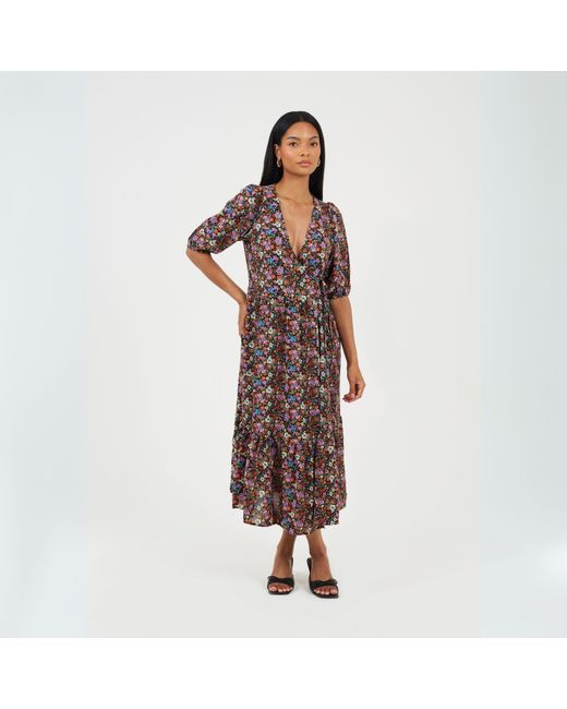 Brave Soul Brown V Neck A Line Dress