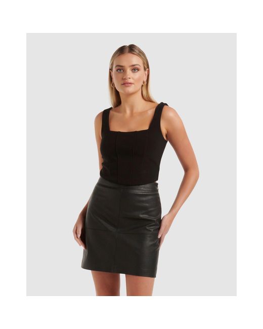Forever New Black Sydnie Strap Corset Tank