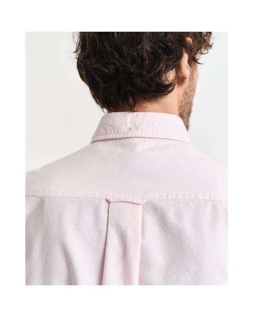 Gant White Regular-Fit Classic Short Sleeves Oxford Shirt for men