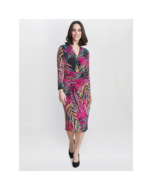 Gina Bacconi Red Keira Jersey Wrap Dress
