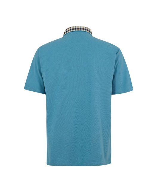 Aquascutum Blue Short Sleeve Polo Shirt for men