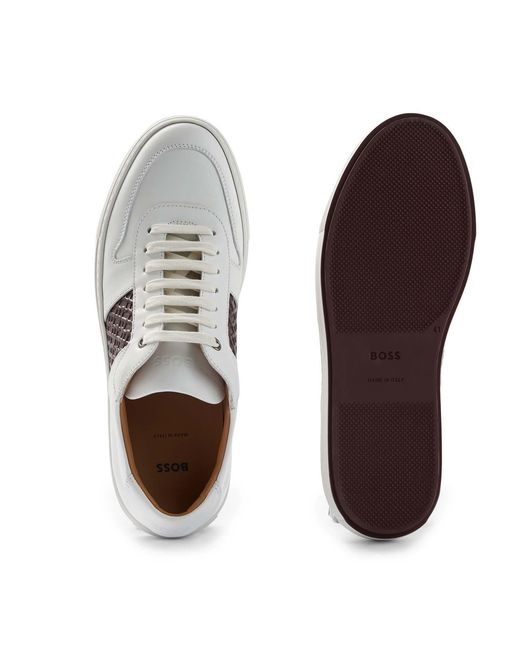 Boss White Mirage Tennis Trainers for men