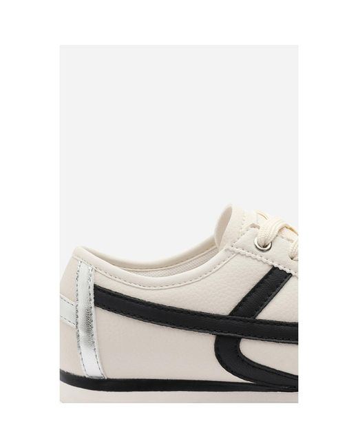 Where's That From Blue Court Lace Up Trainer With Stripe Detail
